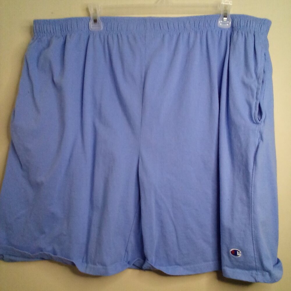 Champion Shorts Men 4XL Casual Elastic Athletic Cotton Blue